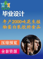 年產(chǎn)2000噸花生植物蛋白乳飲料食品工廠設(shè)計(jì)【含cad圖紙、說明書】