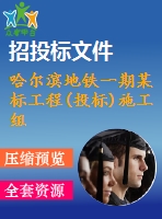 哈爾濱地鐵一期某標工程(投標)施工組織設計