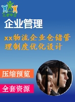 xx物流企業(yè)倉儲管理制度優(yōu)化設(shè)計