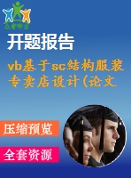 vb基于sc結(jié)構(gòu)服裝專賣店設(shè)計(jì)(論文+源代碼+開題報(bào)告)