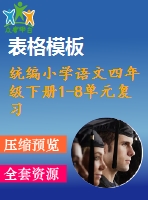 統(tǒng)編小學語文四年級下冊1-8單元復習任務(wù)單ppt